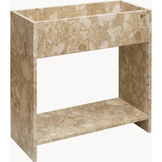 Stone Plant Box with Shelf - Sand