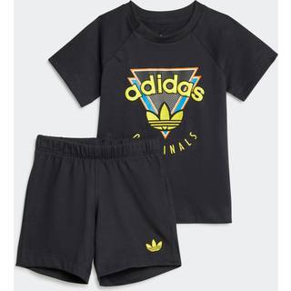 adidas originals adidas originals Black 100% Cotton Shorts and T-Shirt Set