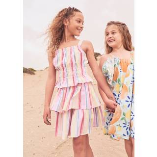 Angel & Rocket Angel & Rocket Pink Faye Multi Stripe Tiered 100% Cotton Skirt