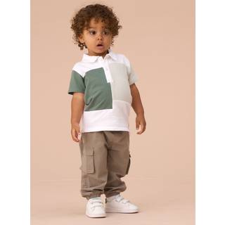 Angel & Rocket Angel & Rocket White Kane 100% Cotton Textured Colour Block Polo Shirt