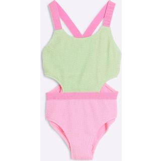 River Island River Island Green Girls Colournblock Swimsuit