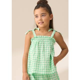 Angel & Rocket Angel & Rocket Green Connie Gingham Shirred Top