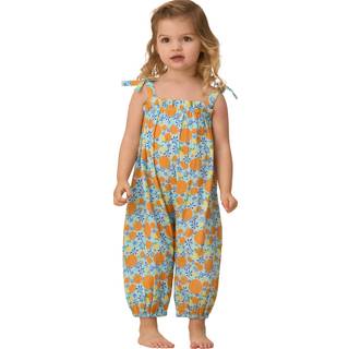 Angel & Rocket Angel & Rocket Blue Carrie Double Cloth Fruit Print 100% Cotton Romper