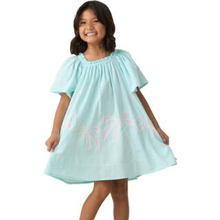 Angel & Rocket Angel & Rocket Blue Paloma Embroidered Hem Swing Dress