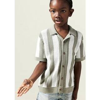 River Island River Island Green Boys Stripe 100% Cotton Polo Jumper