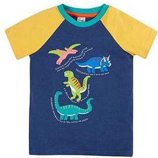 Frugi Frugi Navy Renny Raglan T-Shirt - Applique Top