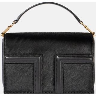 Toteme T-Flap Mini calf hair tote bag - black - One Size