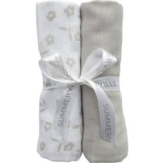 Summerville Organic Tæppe/ Stofble i Musselin 2-pak Øko, Petal/Silver Grey