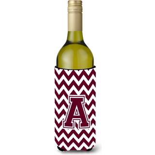 Brev A Chevron Maroon og White Wine Bottle Beverage Isulator Hugger CJ1051-ALITERK