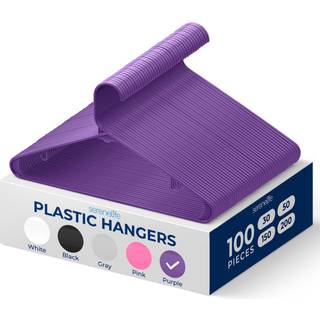 Serenelife 100 stykker plastb?jler - Rumbesparende tunge slanke t?jb?jle s?t Ideel til vaskeri/daglig brug kan holde op til 5,5 lbs. Til Coats Ja