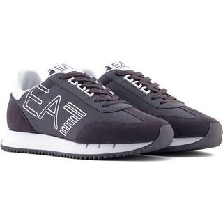 EA7unisex. X8X101_XK257 Træningssko Sort/hvid Vintage navy (36), Læder, Fast, Blonder, Casual, Blå