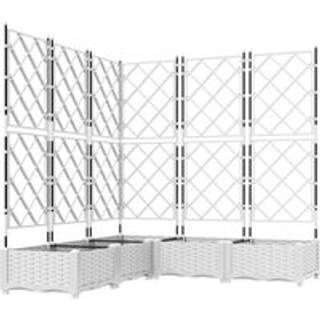 Havekrukke med trellis 5 pcs Hvid 120 x 120 x 125.5 cm PP