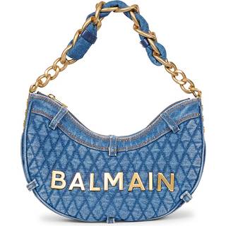 Balmain 1945 Moon quilted denim shoulder bag - blue - One Size