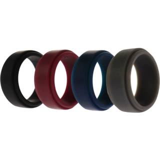 Silikone Wedding Step Ring S?t - Bordeaux fra ROQ til m?nd - 4 x 6 mm Ring