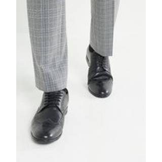 River Island River Island Black Leather Derby Brogue Shoes - EU 46 (UK 12)