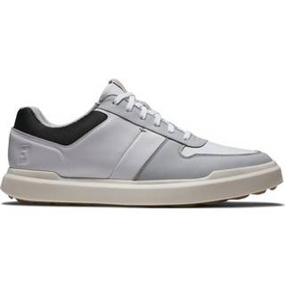 FootJoy Contour Casual (2025) Vandtætte Herre Golfsko Uden Spikes - White/Grey/Black - Str. 43 Normal