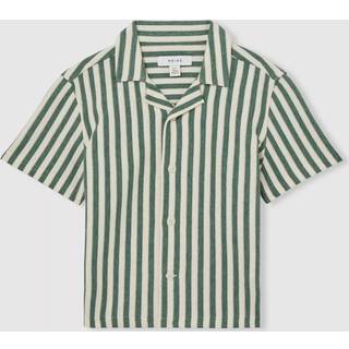 Reiss Reiss Trig Textured Stribet Cuban-Collar Skjorter - 8 - 9 år (128 - 134cm)