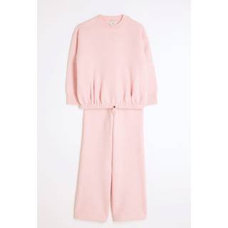 River Island River Island Pink Girls Bubble Hem Wide Leg Trousers Set