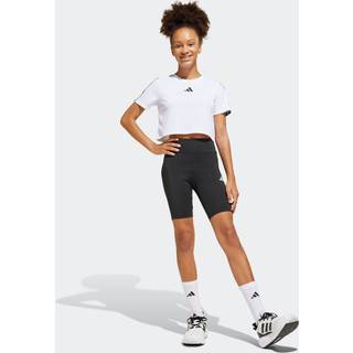 adidas adidas White Train Essentials 3-Stripes T-Shirt and Bike Short Set Kids
