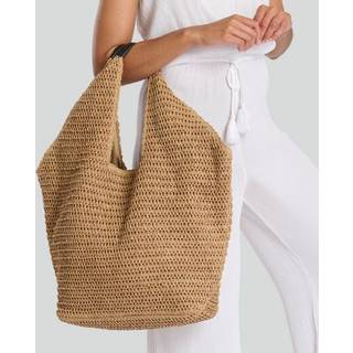South Beach South Beach Brown Woven Oversized Shoulder Tote Bag