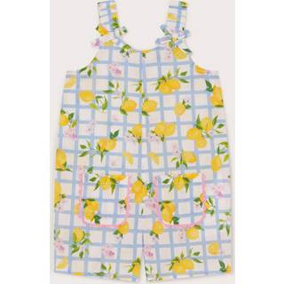Monsoon Monsoon Blue Baby Lemon Tile Print 100% Cotton Romper