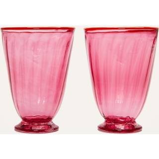 La DoubleJ Glassware - 'Rainbow' glasses, set of two, fuchsia in Fuxia 100% GLASS