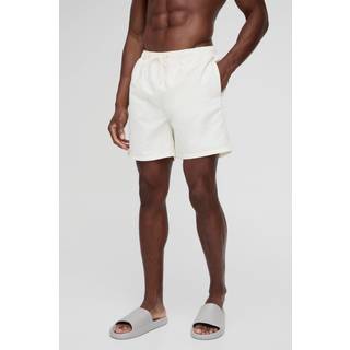 Mens Mid Length Swim Short in Ecru