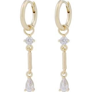SNÖ of Sweden Seine Ring Pendant Earrings Gold Clear Onesize