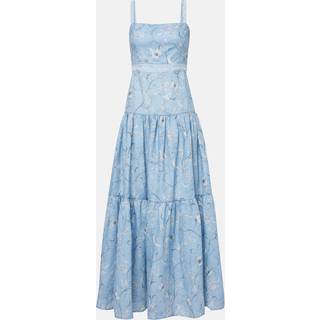 Agua by Agua Bendita Lima Lymanopoda appliquÃ© cotton maxi dress - blue - XL