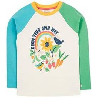 Frugi Frugi White Tamar Raglan Cotton Non Appliqué Top