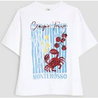 River Island River Island White Girls Embellished 100% Cotton Top