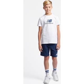 New Balance New Balance White Kids Stacked Logo T-Shirt and Shorts Set