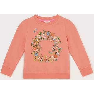 Monsoon Monsoon Orange Floral Print Wreath Embroidered Sweatshirt