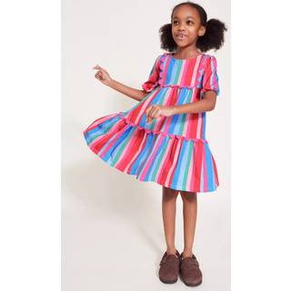 Monsoon Monsoon Pink Stripe Scallop Jersey Dress
