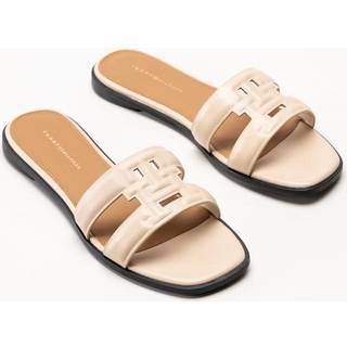 Leather TH Monogram Mules