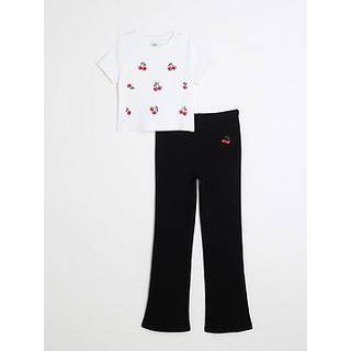 River Island River Island Black Girls 100% Cotton Kickflare Set