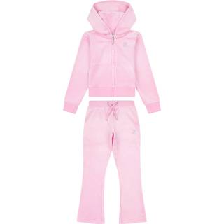 Juicy Couture Juicy Couture Pink Girls Diamante Zip-Thru Hoodie & Bootcut Joggers Set