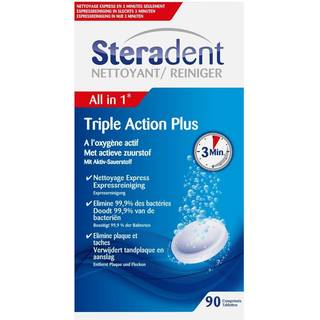 Steradent Triple Action Plus 90 stk. Rensetabletter til protese