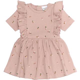 The New Siblings GOTS Odelia Ribbet Kjole Adobe Rose Aop Adobe Rose  74 cm  Lyserød  74 cm  kvinde