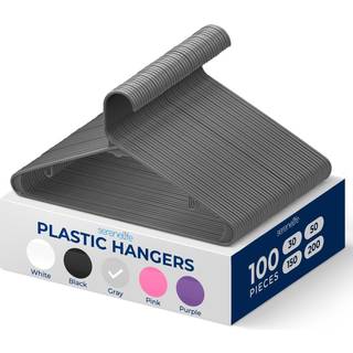 Serenelife 100 stykker plastb?jler - Rumbesparende tunge slanke t?jb?jle s?t Ideel til vaskeri/daglig brug kan holde op til 5,5 lbs. Til Coats Ja
