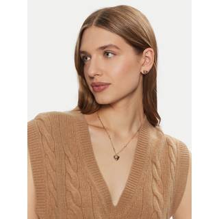 Coach Gold Quilted Heart Necklace - 40cm