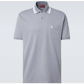 Gucci GG Web cotton-blend polo shirt - blue - EU 54