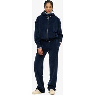 Superdry SUPERDRY Blue Velour Wide Leg Joggers