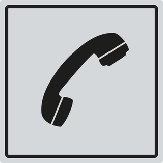 Telefon symbol 150 x 150 mm rustfrit stål