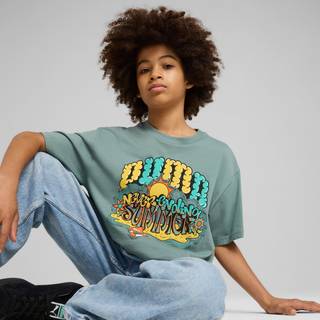 Men's Puma Graphics Tee III Youth, Green, Size 7-8Y, Shop - Green Moon - 7-8Y