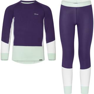 Urberg Juniors' Tree Base Layer Set Grape/cloudy Dancer/celadon, 134/140