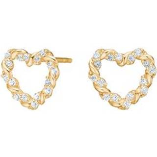 Siersbøl hjerteøreringe i 8 kt. guld med cubic zirkonia