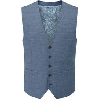 Skopes Skopes Blue Tailored Fit Self Check Anthony Suit Waistcoat
