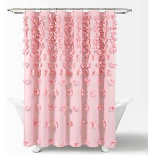 Frodig dekor riley bruser gardin slips tekstureret stof vintage chic bondegård stil badeværelse indretning 0 lyserød