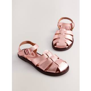 Next Rose Gold Metallic Leather Fisherman Sandals